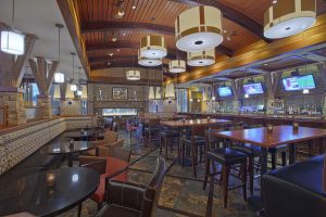 The interior of the Grillfire restaurant in the Hotel At Arundel Preserve in Hanover Maryland located near the BWI airport