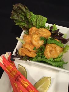 A shrimp salad from the Grillfire restaurant in the Hotel At Arundel Preserve located near the Arundel Mills