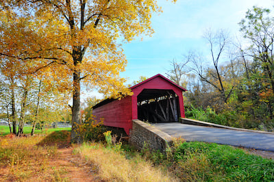 Maryland Covered bridge in Autumn