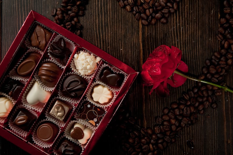 Box of Chocolates and a Red Rose