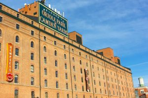 Warehouse building on Oriole Park at Camden Yards in Baltimore, Maryland